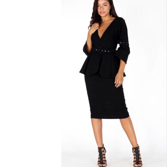 BELTED MIDI DRESS - Picture 3 of 4